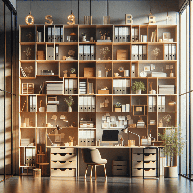 Space Saving Office Shelves Without Drilling