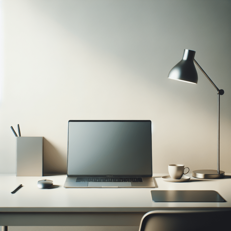 Laptop Desk Setup for Minimalist Workspace
